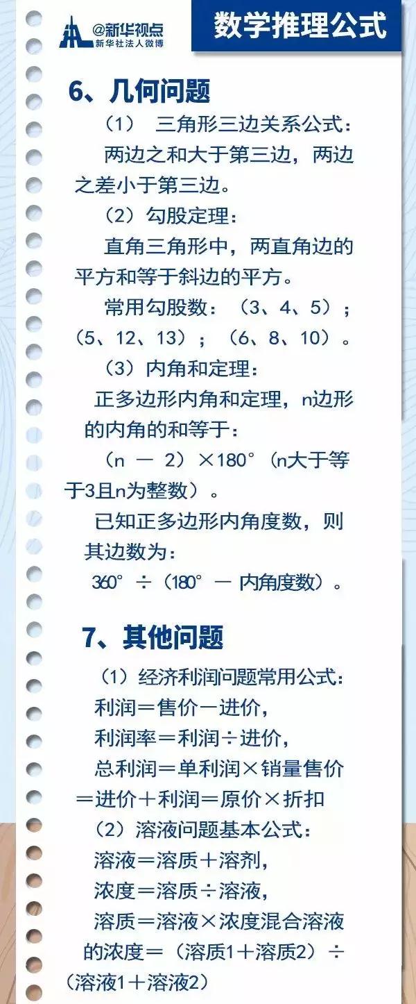 2020國考行測常用公式匯總，背完答題省時省力